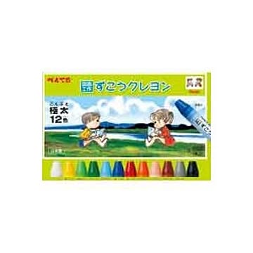 （まとめ）ぺんてる ずこうクレヨン 12色 PTCG1-12 【×6セット】