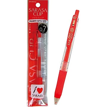 ゼブラサラサクリップジェルボールペン0.7太字(赤) 10個セット 31-619