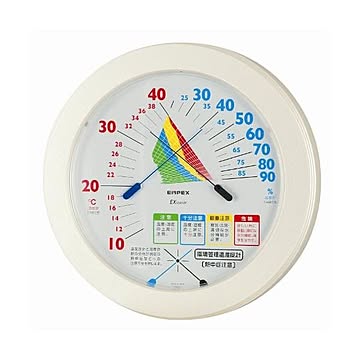 (まとめ)EMPEX 温度計 環境管理 温・湿度計「熱中症注意」 掛用 TM-2482×2セット