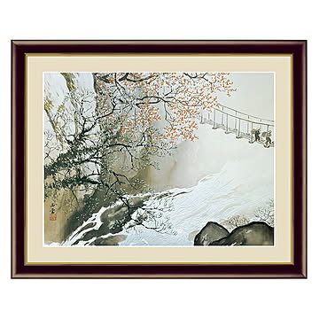 アート 額絵 春潤 川合 玉堂 本紙サイズ F4(約31x23cm) 額サイズ 42x34cm 三幸