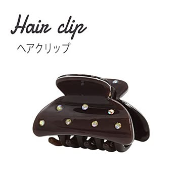 【3個セット】ヘアクリップ ミニ（ブラウン）