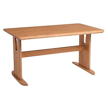 ダイニングテーブル/2本脚テーブル 【長方形 幅135cm】 木製 ブラッシング加工 