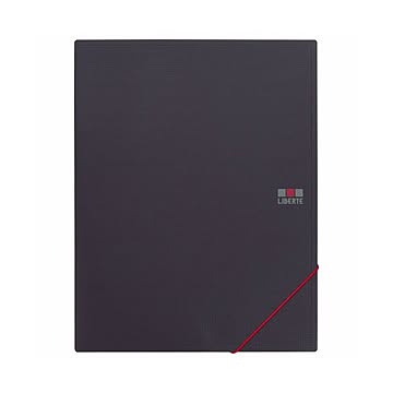 (まとめ) ライオン事務器ホルダーブック(リベルテ) A4タテ 8ポケット ブラック HB-303L 1冊 【×30セット】