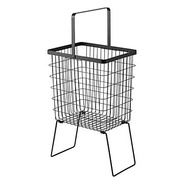 tower タワー (山崎実業) 折り畳み脚付きランドリーバスケット Laundry Basket With Folding Legs 洗濯カゴ 洗濯物入れ 脱衣かご ハンドル付き ランドリーボックス