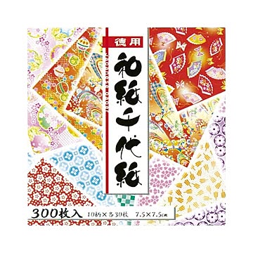 （まとめ） トーヨー 徳用和紙千代紙 018034 300枚入 【×5セット】