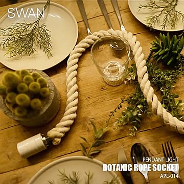 SWAN スワン電器 Another Garden BOTANIC ROPE SOCKET ボタニックロープソケット APE-014 ペンダントライト ペンダントランプ 天井照明 〜100W×1灯