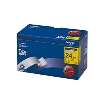 TZeテープ（ラミネートテープ） ピータッチ専用テープ（バリューパック） 黄（黒文字） 24mm 5個入