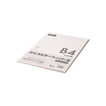（まとめ） TANOSEE αエコカラーペーパーII B4 ライトピンク 少枚数パック 1冊（100枚） 【×5セット】