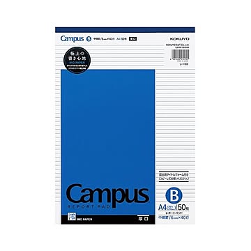 コクヨ キャンパスレポートパッド（厚口）A4 B罫6mm 40行 50枚 レ-116B 1セット（80冊）