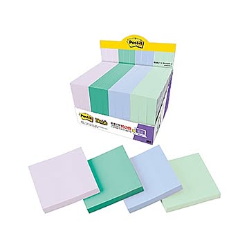 （まとめ）3M ポスト・イット 強粘着ノートマルチカラー2 75×75mm 4色 6541SS-MC-2 1パック（12冊）【×2セット】