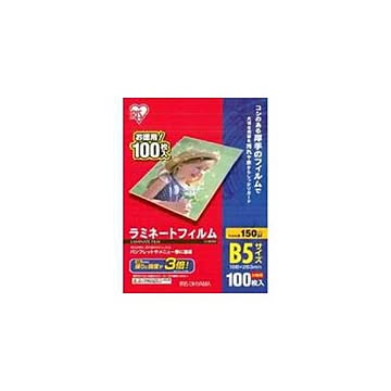 （まとめ） アイリスオーヤマ ラミネートフィルム 150μm B5 サイズ 100枚入 LZ-5B5100 【×3セット】