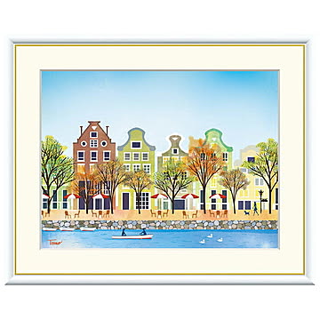 額絵 のどかな街並み 横田友広 42x34cm 三幸