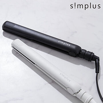 simplus ストレートアイロン SP-RHST02 マイナスイオン 230℃ 海外対応 24mm ブラック 専用ポーチ付