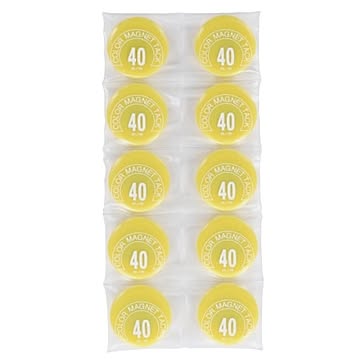 (業務用50セット) ミツヤ カラーマグネット MR-40 黄 40mm 10個