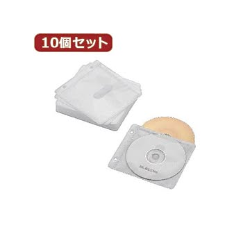10個セットエレコム Blu-ray・CD・DVD対応不織布ケース 2穴 CCD-NBWB60WH CCD-NBWB60WHX10