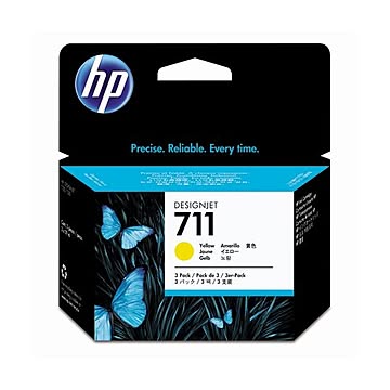 （まとめ） HP711 インクカートリッジ イエロー 29ml／個 染料系 CZ136A 1箱（3個） 【×3セット】