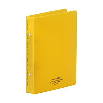 （まとめ）リヒトラブ AQUA DROPsリングファイル（ツイストリング）A5タテ 2穴 150枚収容 背幅32mm 黄 F-5006-5 1冊【×50セット】