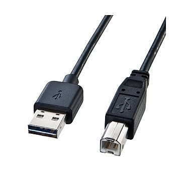 （まとめ）サンワサプライ 両面挿せるUSBケーブル（A-B標準） KU-R2【×5セット】