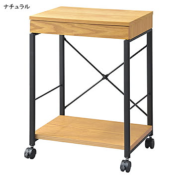 東谷 END-330BK デスクワゴン ブラック キャスター付き スチール 木製