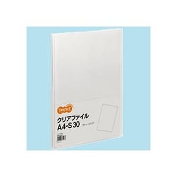 （まとめ）TANOSEE クリアファイル A4タテ30ポケット 背幅17mm クリア 1冊 【×30セット】