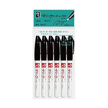 (まとめ) 寺西化学 油性マーカー マジックインキNo.700 極細 0.7mm 黒 M700-T1-6P 1パック（6本） 【×30セット】
