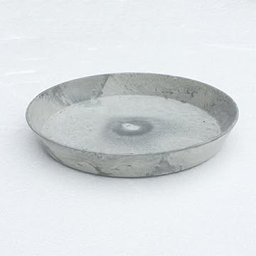 【6個入】植木鉢用受皿/プランター用受皿 【ラウンド型 グレー 直径14cm】 『アートストーン専用』 〔園芸 ガーデニング用品〕