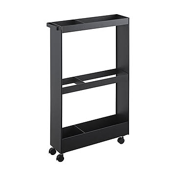 tower タワー(山崎実業) キャスター付き長物収納スリムワゴン Rolling Cart For Long Items 収納棚 隙間収納 玄関 掃除用品 ラケット スケートボード ポスター 三脚
