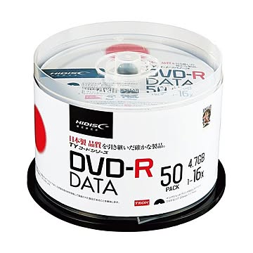 （まとめ）ハイディスク データ用DVD-R4.7GB 1-16倍速 ホワイトワイドプリンタブル スピンドルケース TYDR47JNP50SP1パック(50枚) 【×3セット】