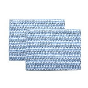 フロアマット ブルー 2枚組 約35cm×50cm 高吸水性 防滑