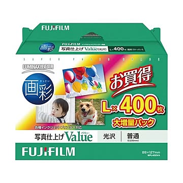(まとめ) 富士フイルム 画彩 写真仕上げValue光沢 L判 WPL400VA 1箱(400枚) 【×5セット】