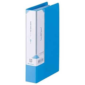 (まとめ) ビュートン 名刺ホルダー H192×W115×D30mm 240名用 ヨコ入れ スカイブルー INC-240-SB 1冊 【×15セット】