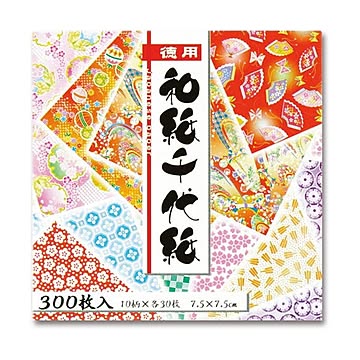 (まとめ) トーヨー 徳用和紙千代紙7.5×7.5cm 10柄 018034 1パック（300枚）  【×30セット】