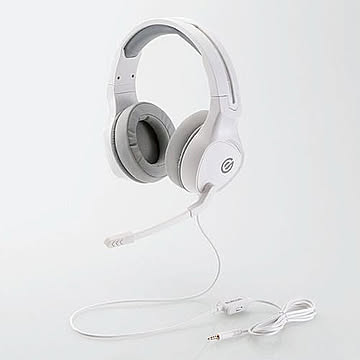 エレコム HS-G01WH ゲーミングヘッドセット 両耳オーバーヘッド 4極ミニプラグ 50mmドライバ 極厚イヤーパッド コントローラ付属（ホワイト） HSG01WH