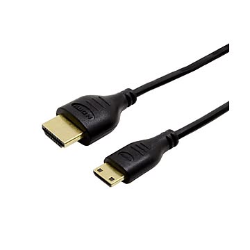 （まとめ）ミヨシ HDMIケーブル ミニコネクタ 1m ブラック HDC-MN10／BK×2セット