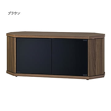朝日木材加工 RCA-1000AV コーナー置きテレビ台 組立式 ブラウン 幅1000x奥行390x高さ390mm