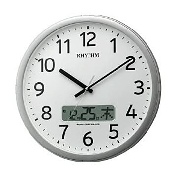 リズム時計 プログラム電波掛時計カレンダー表示付 4FNA01SR19 1台