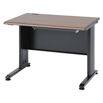 パソコンデスク ワークデスク 幅100cm×奥行70cm ブラウン 平机100 ペントレイ付き 組立品 オフィス 会社 什器【代引不可】