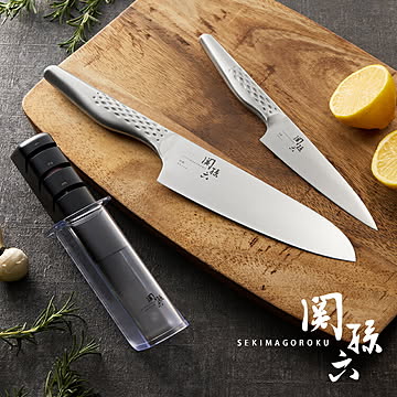 貝印 関孫六 匠創 包丁3点セット 三徳包丁 ペティナイフ 純正シャープナー 日本製 KAI 食洗機対応 オールステンレス 包丁セット 砥ぎ器 砥石 ナイフ 関の刃物 三徳3点セット