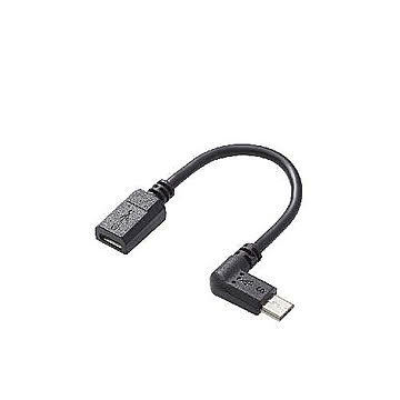エレコム micro-USB L字変換ケーブル(左側接続タイプ) TB-MBFMBL01BK 管理No. 4953103488106