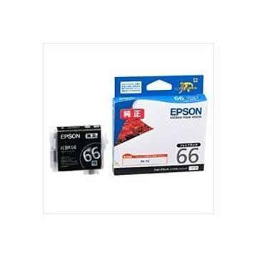 (業務用4セット) EPSON エプソン インクカートリッジ 純正 【ICBK66】 フォトブラック(黒)