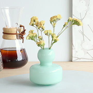 marimekko マリメッコ 手吹きフラワーベース ミントグリーン