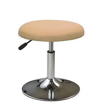 コーンワイドスツール パーソナルチェア アイボリー×クロームメッキ 幅40cm スチール