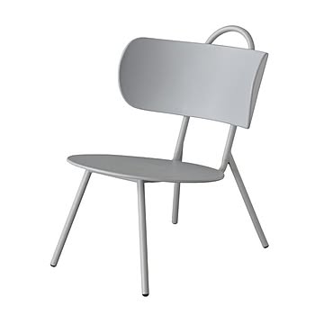 マオリ ローチェア W57×D70×H71×SH36.5 グレー ポリプロピレン 直径49cm 背もたれ付き