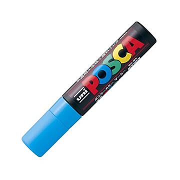 (まとめ) 三菱鉛筆 水性マーカー ポスカ 極太角芯 水色 PC17K.8 1本 【×30セット】