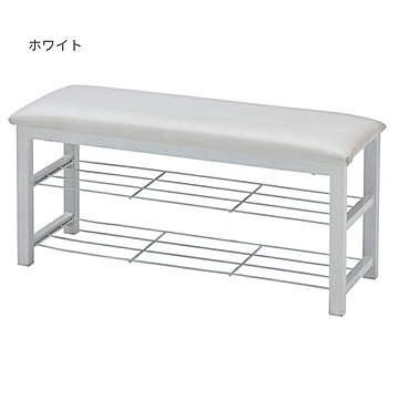 あずま工芸 エントランスベンチ 80 幅800x奥行300x高さ400mm ホワイト