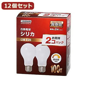 YAZAWA 12個セット 長寿命シリカ100W形2P LW100V100WWL2PX12