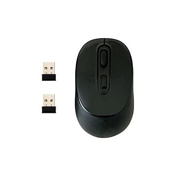 （まとめ）HIDISC 2レシーバー付ワイヤレスマウス HDM-7146BK【×3セット】