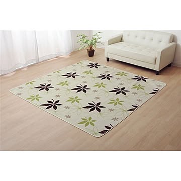 WSプランタ 4畳用カーペット 無地グリーン 約200×300cm 洗える 抗菌 防臭 ホットカーペット対応