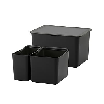 like-it ライクイット フタ付きストックケース 米びつ (インナーセット) Pantry stock case LBK-50 / 最大10kg 5kg+3kgインナーケース付き 米櫃