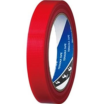 (まとめ) 寺岡製作所 貼ってはがせるP-カットテープ 18mm×25m 赤 4142-18アカ 1巻 【×20セット】